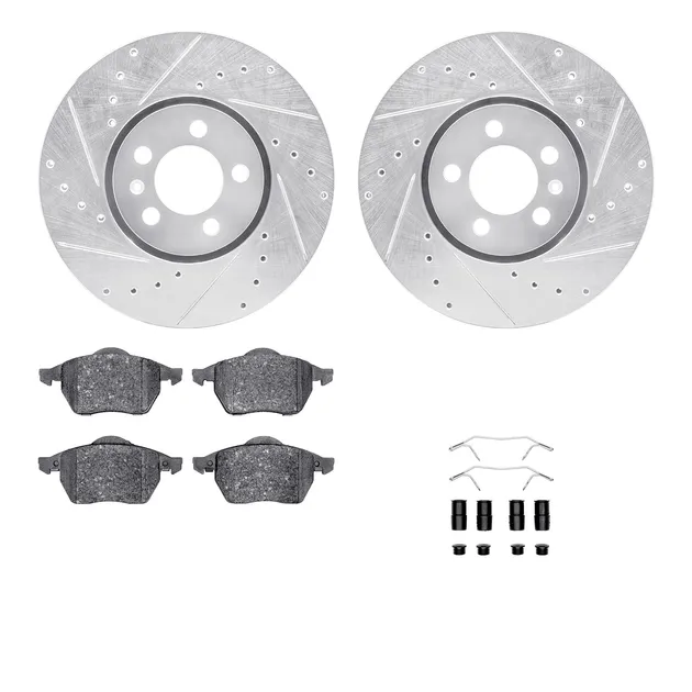 R1 Concepts WGSH1-74051 eLINE Rotor - Drilled & Slotted - Silver W/ Performance Pads